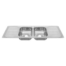 Naiture Drop-In Stainless Steel Kitchen Sink, Double Bowl with Double Drainboard
