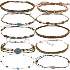 10 Pcs Cowboy Hat Bands for Women Men, Cowgirl Hat Bands for Western Hats