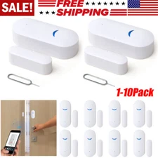 LOT WiFi Smart Window Door Sensor Detector Home Burglar Alarm Fit For Tuya APP