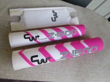 CW BAR PADS BMX CRUISER FREESTYLE RACING VINTAGE NOS PINK WHITE