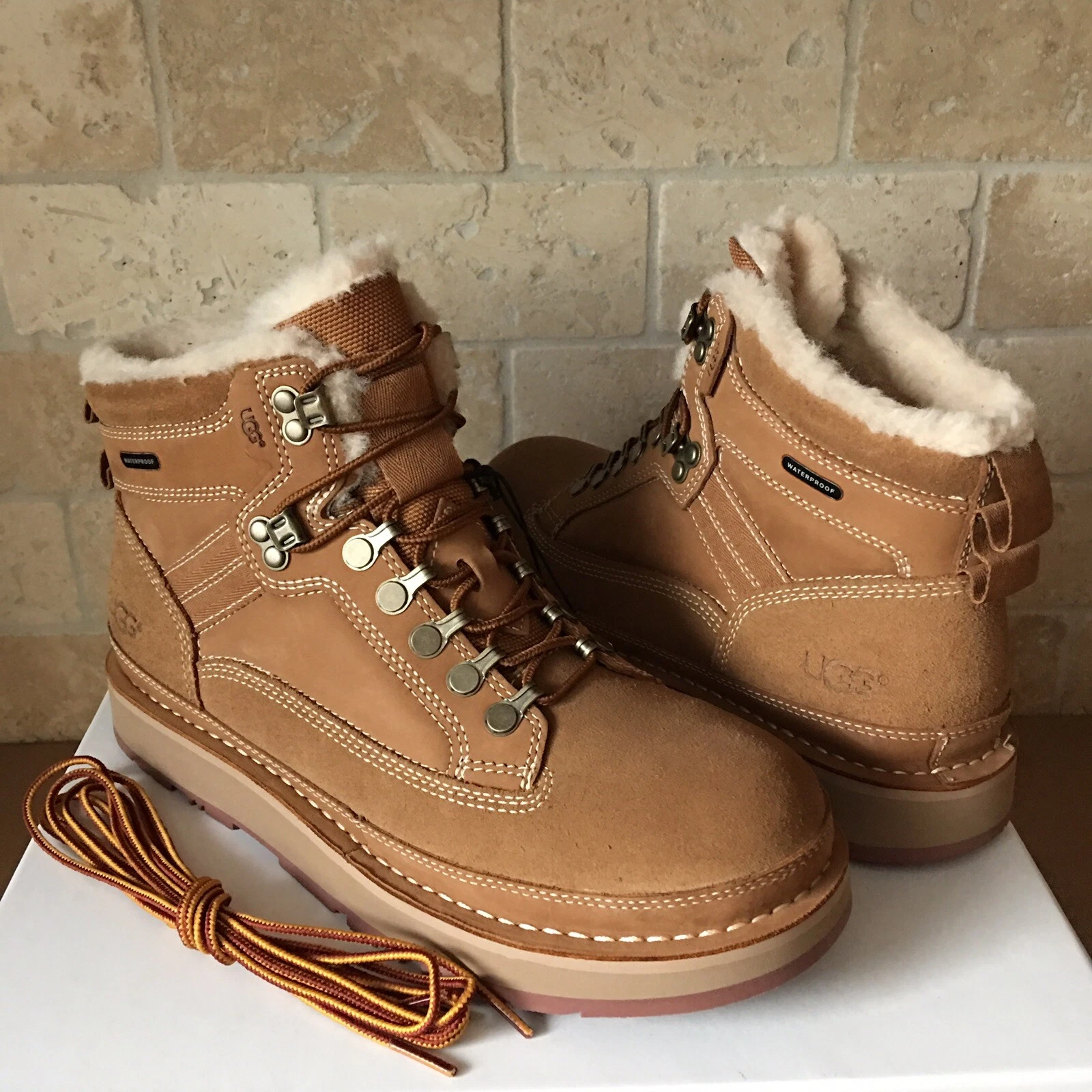 UGG AVALANCHE HIKER TRAIL CHESTNUT SUEDE FUR WATERPROOF SHOE BOOTS SIZE 7 MENS