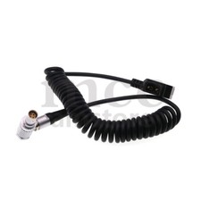 Coiled Power Cable for RED DSMC2 Camera D-Tap to Right Angle Female 1B 6 Pin