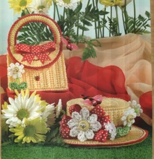 2 MINI TRINKET BOXES HAT & PURSE HOME DECOR PLASTIC CANVAS PATTERN INSTRUCTIONS