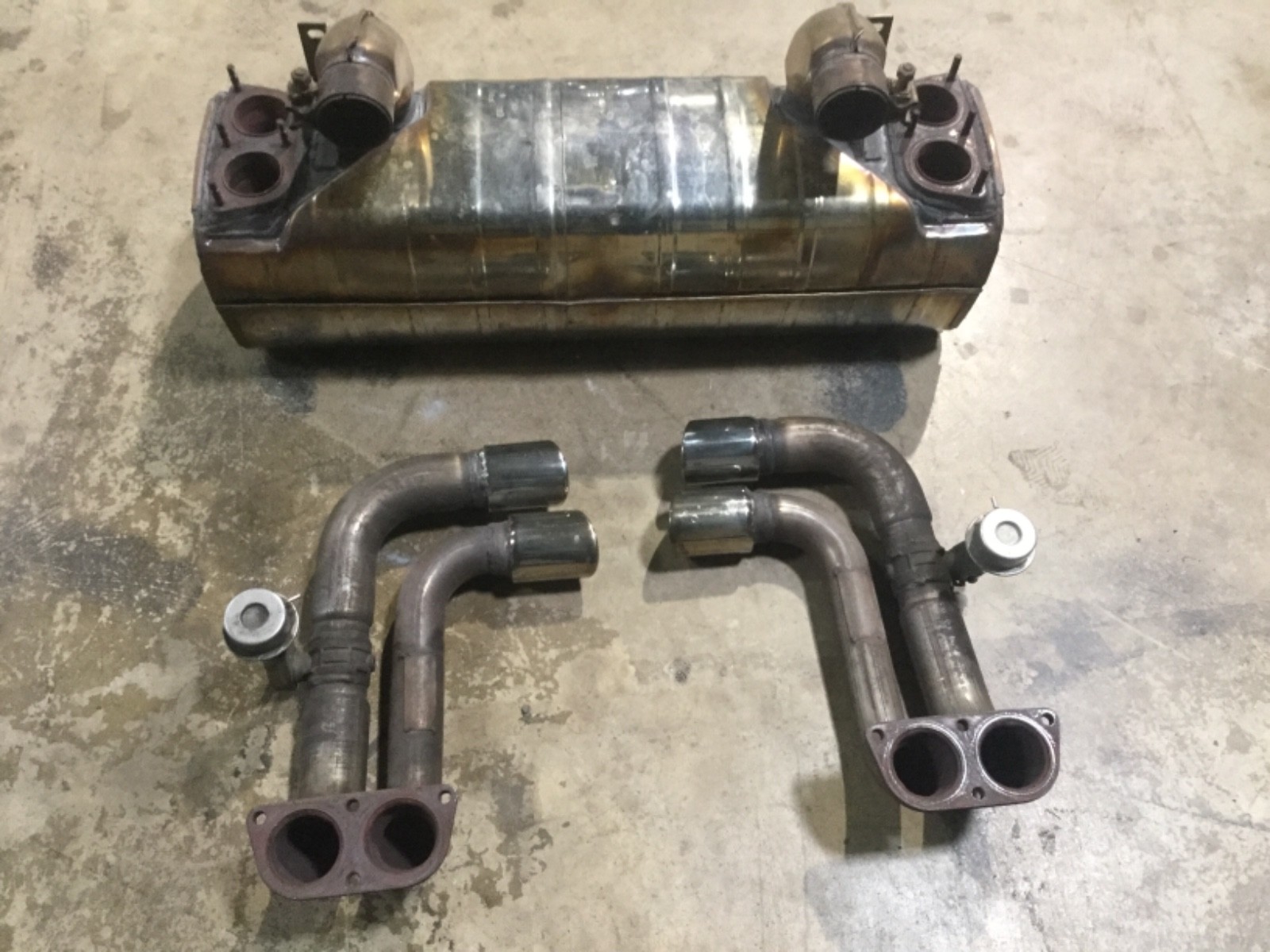 FERRARI 360 OEM FACTORY GENUINE ORIGINAL EQUIPMENT EXHAUST SYSTEM & PIPE TIPS