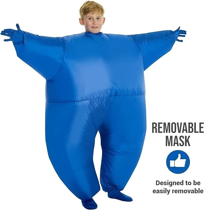Disfraz inflable azul megamorfo para niños niños niñas traje de grasa inflable Halloween Foto 2 de 4