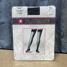 VTG Playboy Playmate Back Seam Stockings Size A Black 8.5 to 10 Pantyhose NOS