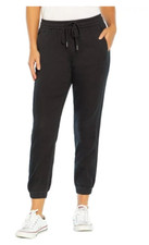 Gap Women's Elastic Waistband Twill Jogger Pants With Pockets Color: Black