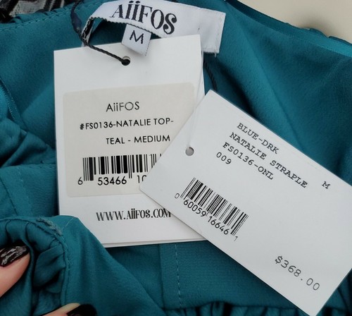 Aiifos Natalie REVOLVE Straple Peplum Sleeveless Satin Top Medium 8 NWT $400.00 - Picture 7 of 7