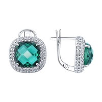 Ohrringe Creolen Silber 925 Turmalin Zirkonia Ohrschmuck Echtschmuck