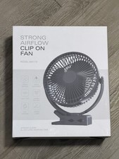 CLIP ON FAN  10000 MAH RECHARGEABLE BATTERY, 8 INCH - BLACK