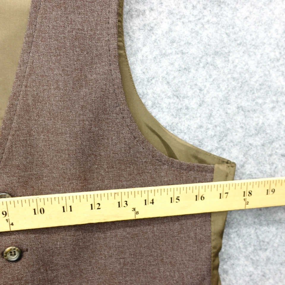 Vintage Grid Check Wool Vest Mens 34R XS Green Red Wine Cabernet Fleck Waistcoat - Image 3 of 4