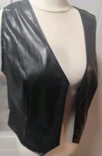 PU dünne ungefuetterte Lederweste Schwarz Neu Gr.XXL