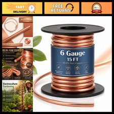 15ft 6 Gauge Copper Wire for Jewelry Making  Gardening - Durable, Flexible, Cra