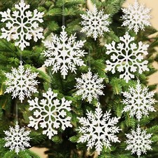 36pcs Snowflakes-Christmas Tree Decorations, Snowflake Ornaments for Tree, Pl...