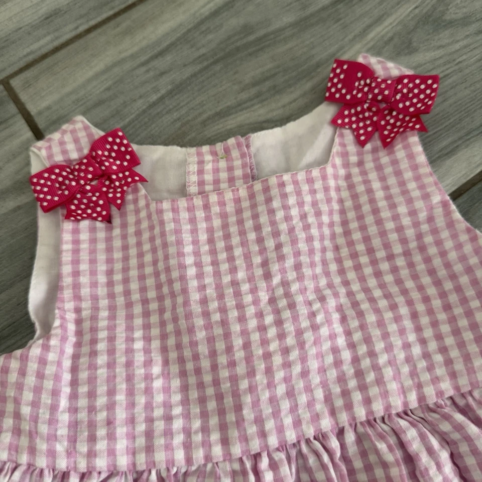 Девочек Emily Rose Seersucker платье бабочка и банты размер 2T розовый желтый зеленый - Изображение 4 из 4