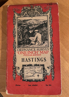 Hastings 1921 Ordnance Survey One Inch Cloth Road Map Sheet 135