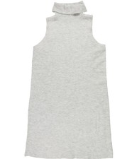 MSK Womens Sleeveless Turtleneck Sweater Dress, gray, M