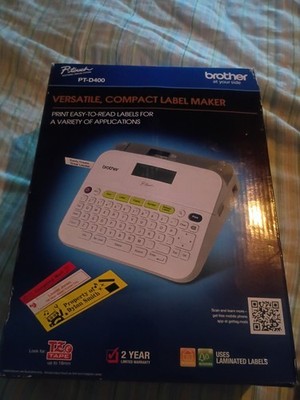 Brother P-Touch PT-D400 Label Maker New Open Box w/ 2 Genuine TZe Tapes 