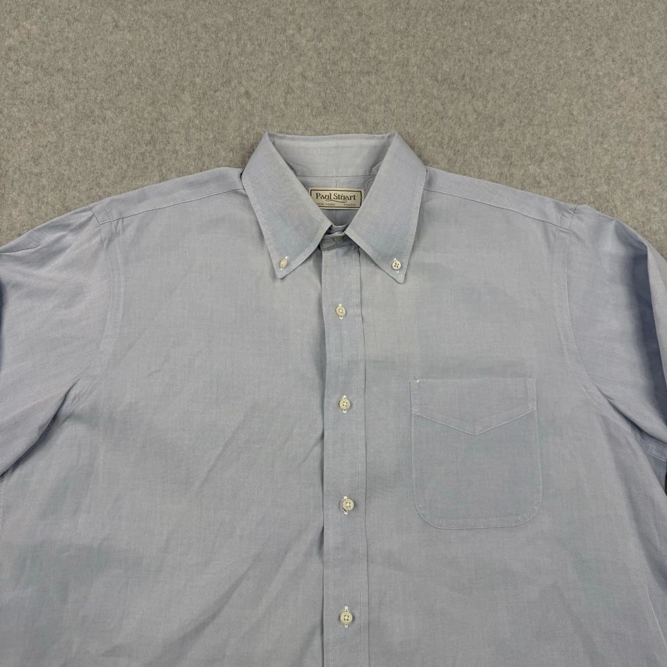 Vintage Paul Stuart Shirt Mens 16.5 35 Blue Button Down Long Sleeve Made In USA - Image 2 of 4