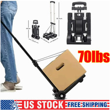 Portable Folding Hand Truck Dolly Utility  Foldable Trolley 4 Wheels Trucks