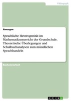 Anonymous | Sprachliche HeterogenitäT Im Mathematikunterricht Der...