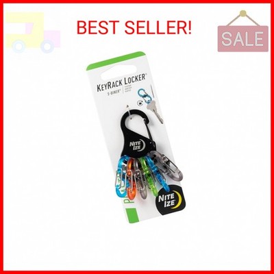 Nite Ize KeyRack Steel S-Biner - Plastic Key Carabiner Organizer with 6 S-Biners