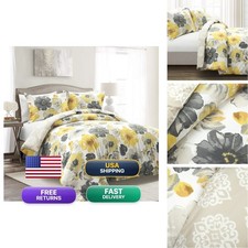 Lush Decor Leah Reversible 100 Cotton Duvet Set 3 Piece Set - Set