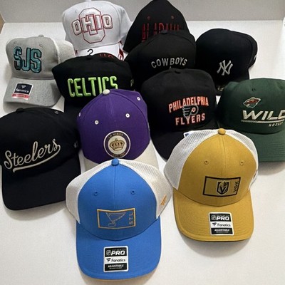 Fanatics  47 Sports hats caps Steelers Flyers Celtics Seller  lot 12 NHL NFL NBA