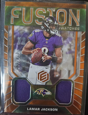 2022 Panini Elements Lamar Jackson Fusion Orange  /199 Jersey MEM 