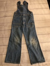 Vintage Fruit Of The Loom Overalls Kids 6 Blue Denim Bib Straight Leg Casual