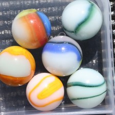 HTF Lot 6 Marbles Alley Peltier Vitro MIBs M- to M Trilites Unique Rainbos