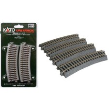 Kato 2-280 HO Scale 370mm 14 9/16" Radius 22.5 Curve Track R370-22.5 Set 4 PCS