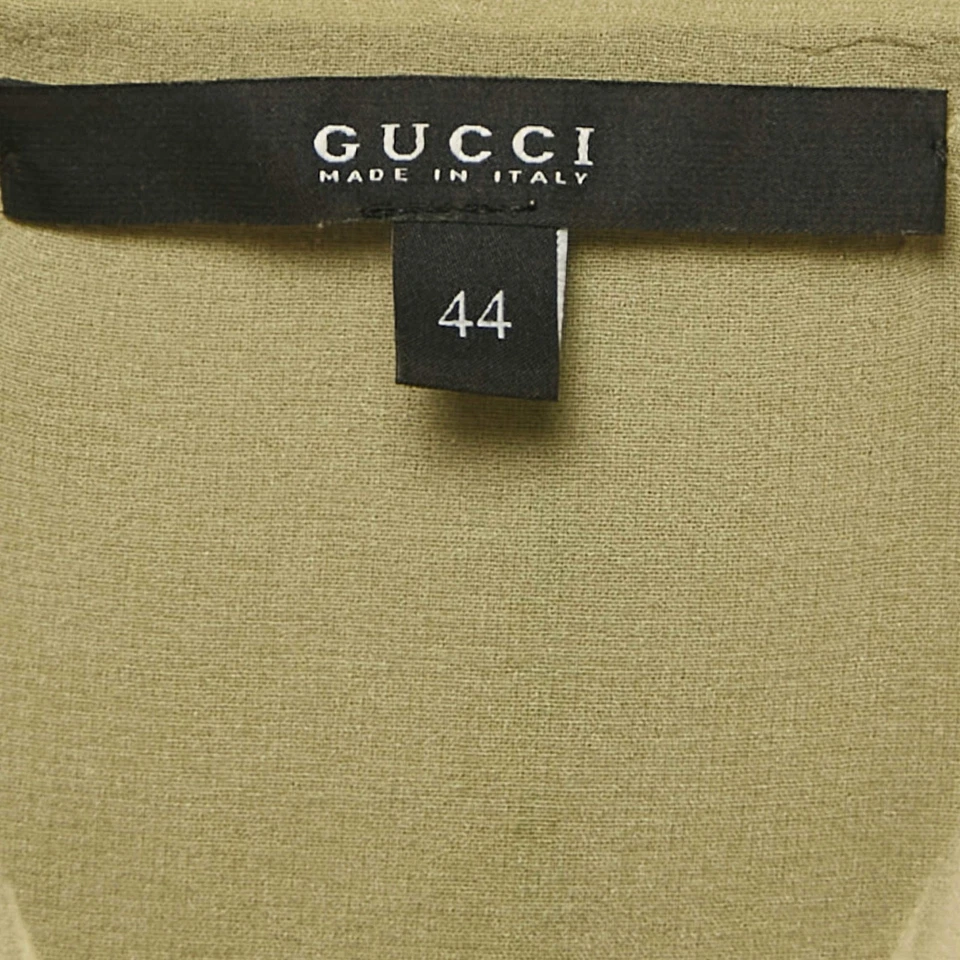 Mini Vestido Gucci Verde Estampado Ecuestre Seda M Foto 4 de 4