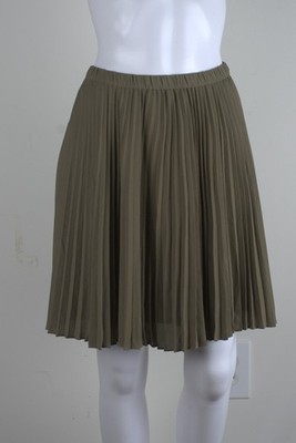 Banana Republic SIZE 6 Olive Green Pleated Skirt mini knee length elastic waist