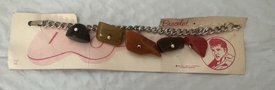 Vintage 1956 Elvis Presley Charm Bracelet + Original Red Print Backing