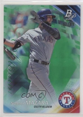 2017 Bowman Platinum Green 92/99 Nomar Mazara #5 1v7