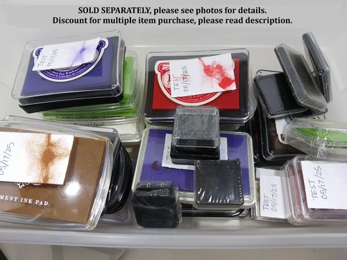 pre-owned stamping ink pad, many colors brands, sold individually, pigment ink
