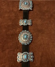 Stationary Leather Concho Belt