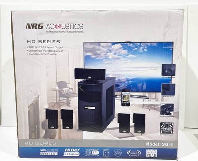 NEW NRG Acoustics SG-4 Home Theater System HD Series 2200 Watt Output Brand New