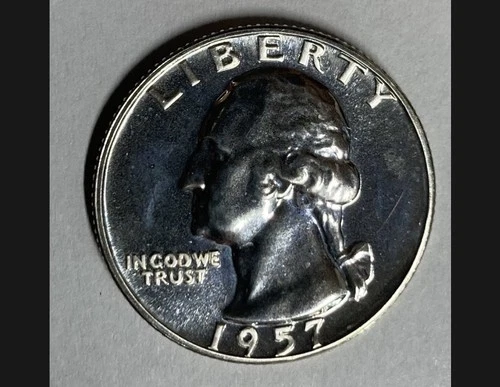 1957 Proof Washington 90% Silver Quarter Gem BU Beautiful Luster
