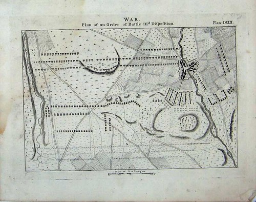 Original Old Antique Print War Plan Battle Disposition Encyclopaedia Britannica