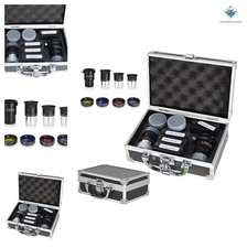 Telescope Accessory Kit 1.25 Inch 3 Plossl Eyepieces 4 Filters 2X Barlow Lens