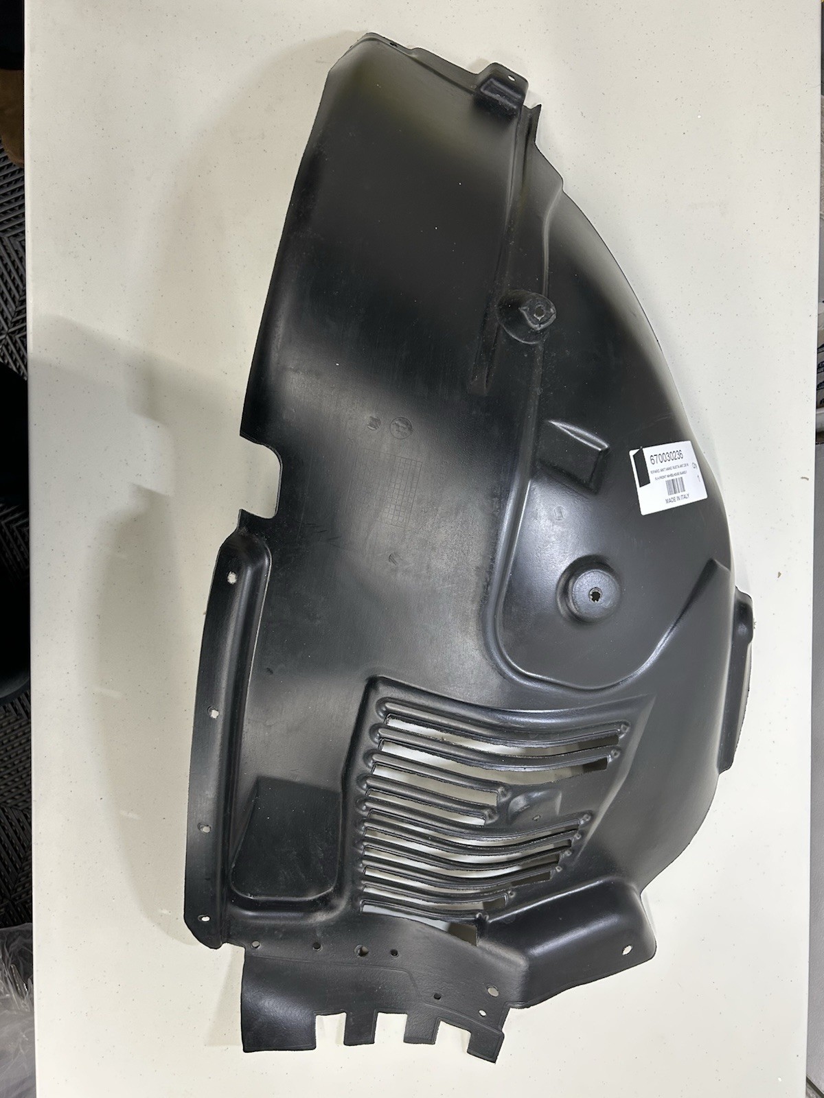 Genuine OEM Maserati Ghibli Right Front Fender Liner / Wheelhouse Guard.