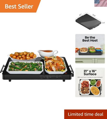 #ad Easy Clean Electric Warming Tray Adjustable Heat Control amp; Cool Touch Handles $79.98