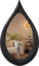 Irregular Wood Framed Bathroom Mirror Black Teardrop Mirrors Big Asymmetrical W