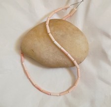 PINK QUEEN CONCH SHELL 4x13MM TUBE BEADS - ONE 1 15.75" Strand - 5726E
