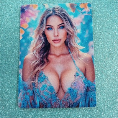 Beautiful Sexy Custom Handcrafted Glitter AI Art Trading Card #1204