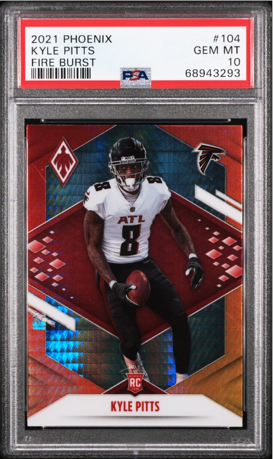 2021 PHOENIX 🐦‍🔥KYLE PITTS ROOKIE CARD FIRE BURST SP ATLANTA FALCONS RC PSA 10
