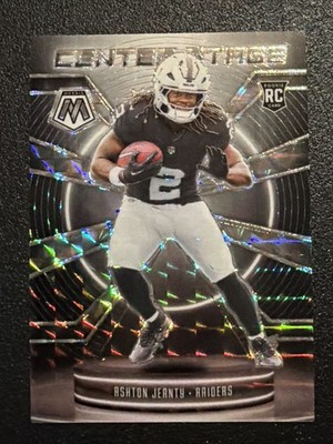 2025 Panini Mosaic Ashton Jeanty Silver Prizm Center Stage #11 RC Raiders