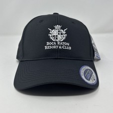 AHEAD Boca Raton Resort & Club Golf Hat Black Mid Fit Adjustable Cap NWT